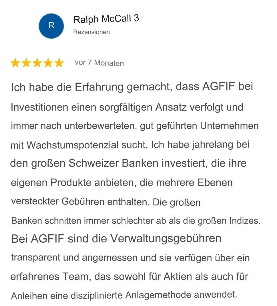 McCall Empfehlung für AGFIF International 2020