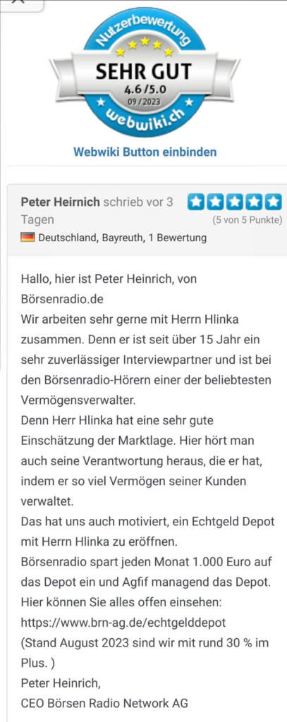 Börsenradio BRN Heinrich Referenz